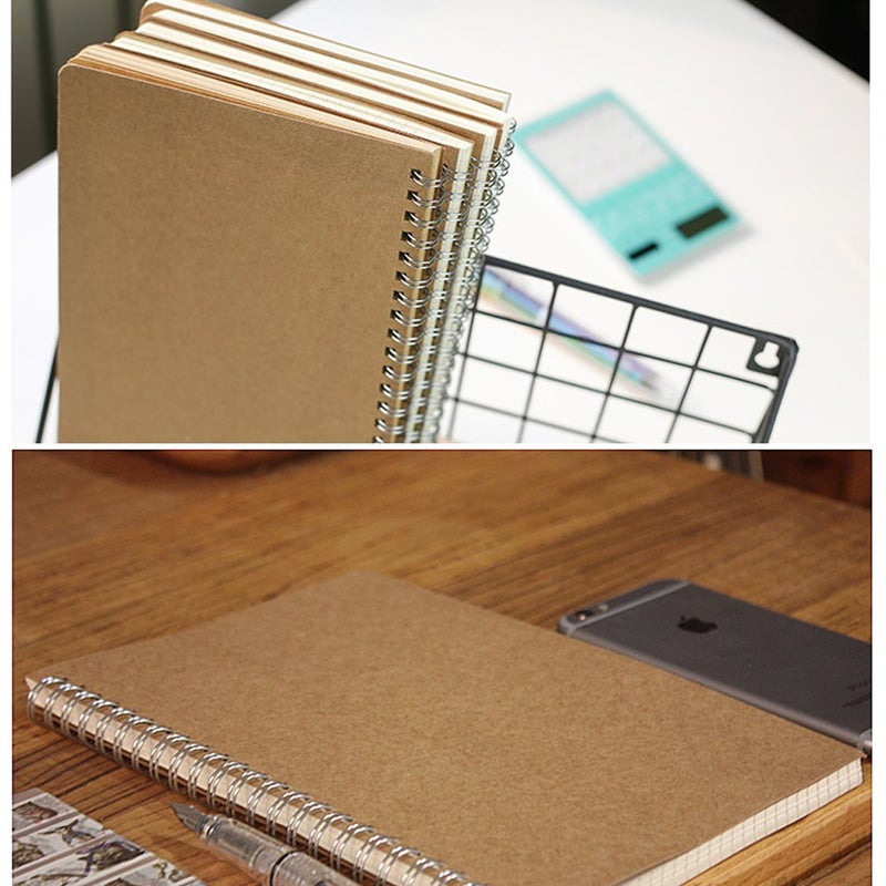 DSTELIN Soft Cover Spiral Notebook Journal, Coofficer Blank Sketch Book Pad, Wirebound Memo Notepads Diary Notebook Planner with Unlined Paper, 100 Pages/ 50 Sheets, 7.5 "x 5.1" (Brown) - Image 5
